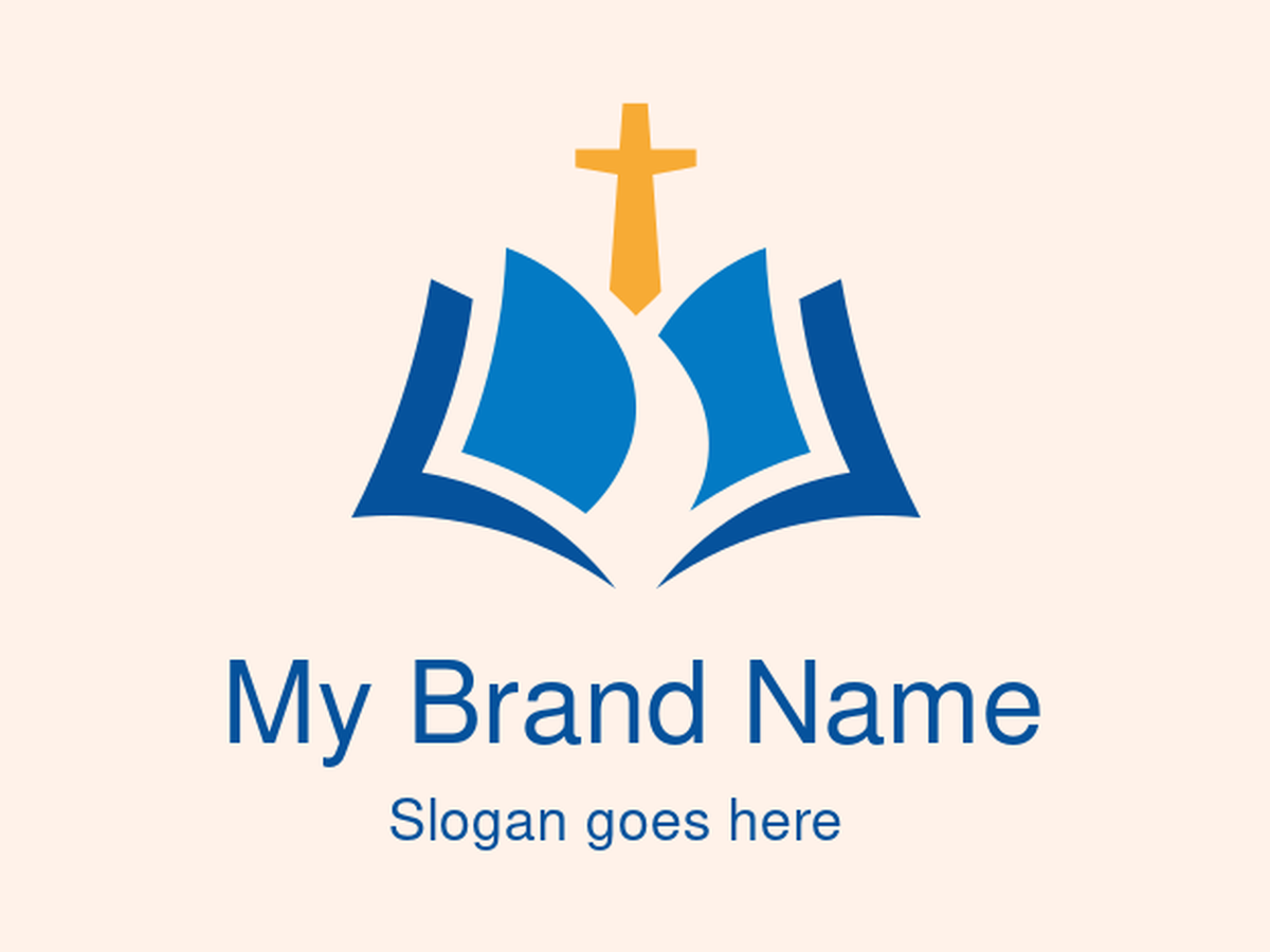 A Faithful Church cross and Book Logo Design